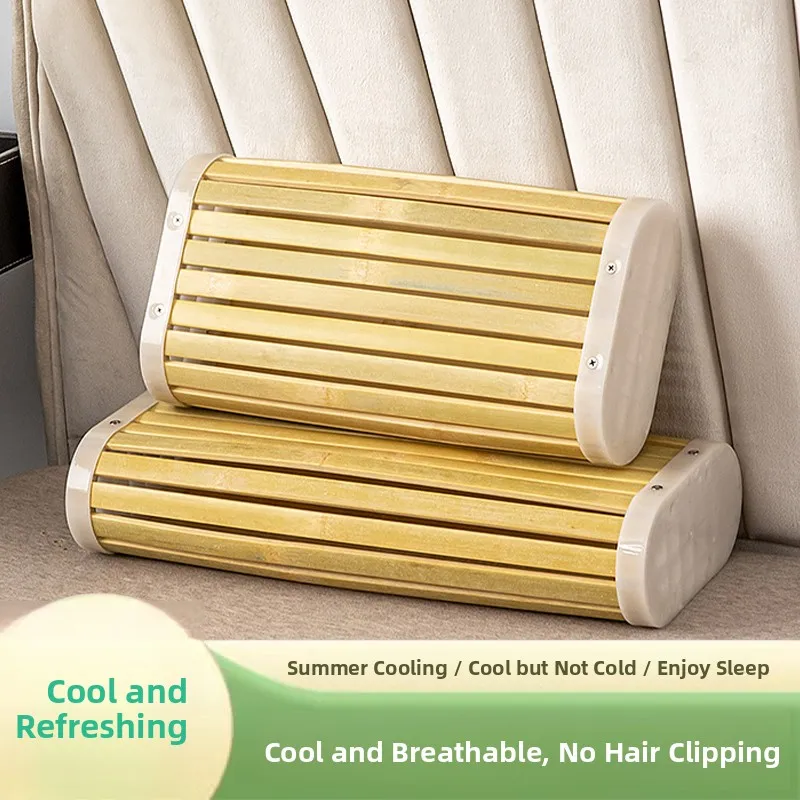 

Breathable Bamboo Pillow Hollow out Design Durable Wooden Frame Elderly Friendly Neck Supportive for Hot Summer Carbonized Pr...