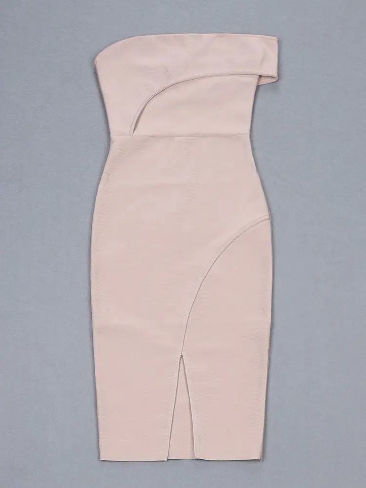 جودة مائل الرقبة Bodycon HL ضمادة فستان حفلة سبليت مثير بلوزات غير مغطية للكتف نادي فستان كاكي أسود أحمر فيستدو