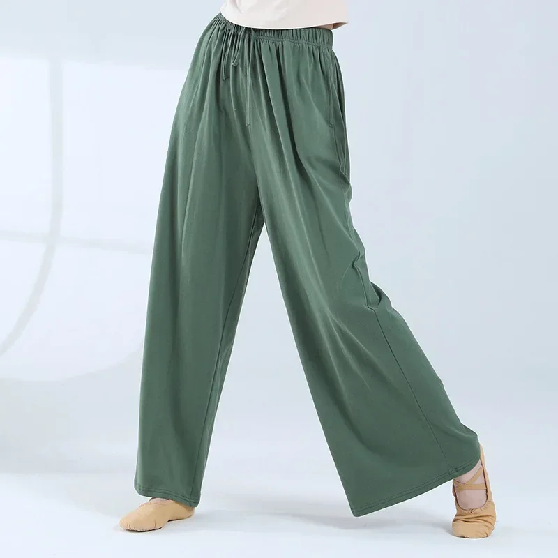 

Брюки для современного танца, весна-осень 2021, новые широкие брюки для китайских танцев, штаны для йоги, свободные прямые танцевальные брюки