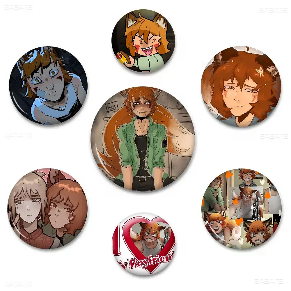BTD Ren hana Fun Meme Anime Button Pin Handmade Brooch for Clothes Cartoon Badge Backpack Decoration Jewelry Accessories
