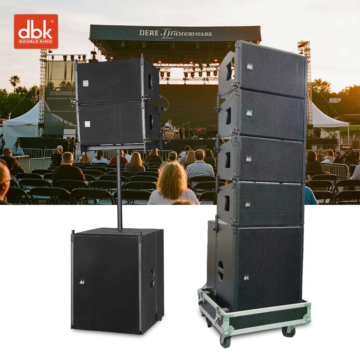 Custom Active Dual 10 Inch Passive Line Array Speaker With Dual 15 Inch Subwoofer Concert PA System For Event Bar