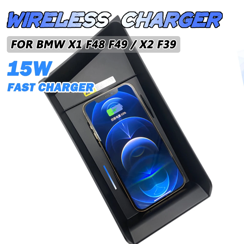 15W Wireless Charger For BMW X1 f48 2021 X2 F39 Induction Charging Pad Ccenter Console Retrofit Smart System for Car