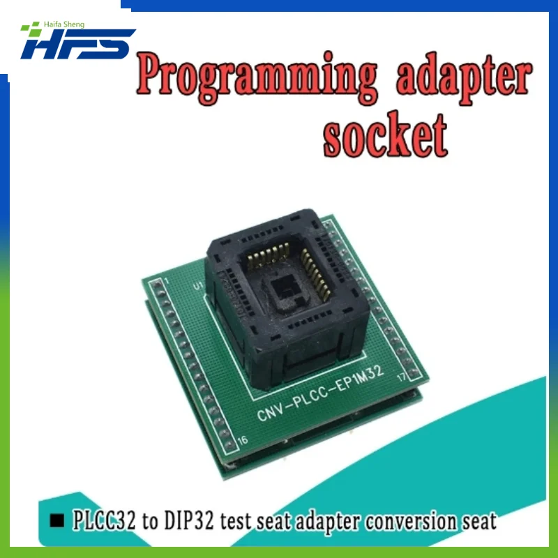 

Top Quality Chip programmer PLCC32 adapter socket CNV-PLCC-EP1M32 0324-309 with Board for BIOS PLCC32