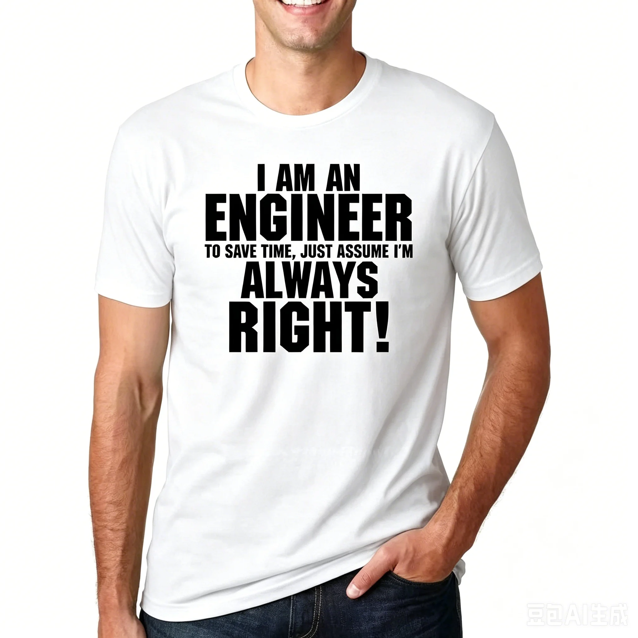 I AM AN ENGINEER ALWAYS RIGHT Funny Slogan T-Shirts for Man HipsterFashion Casual Streetwear Summer Men T Shirt Tops Tees