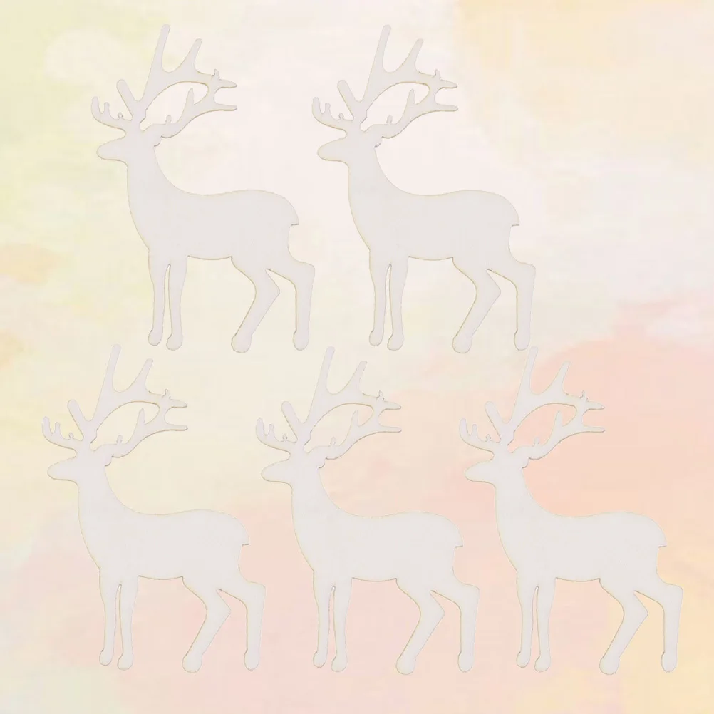 

10Pcs Wooden Deer Craft Slices Smooth Surface DIY Arts Decoration for Wall Window Table Holiday Event Home Decor
