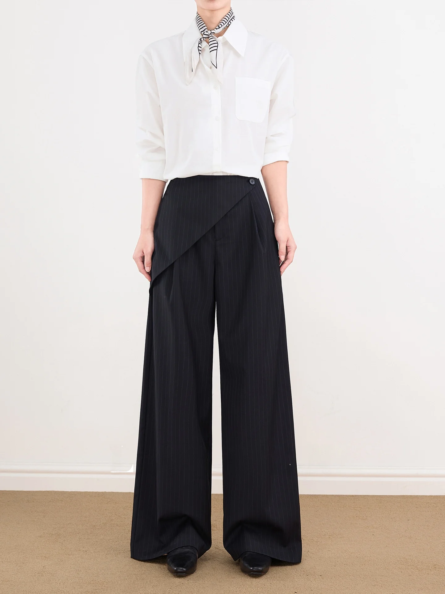 

Lasen Women's Casual Straight Leg Pants Dra Suit Sle High Waist Zipper Closure Polyester Blend Comfortable Straight Cut