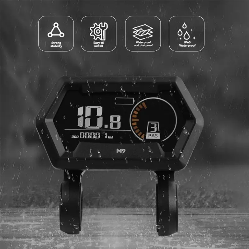 AEA6-M9 Electric Bicycle LCD Display 24V-72V Electric Scooter LCD Color Meter For Snowmobile LCD Speedometer SM5+2PIN