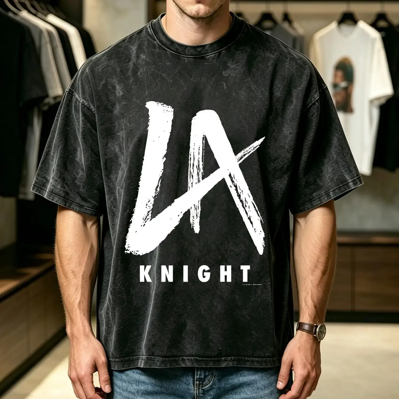washed T Shirt La Knight All Sizes S To 5Xl long or short sleeves vintage Washed Slightly Stretched Breathable Soft homme