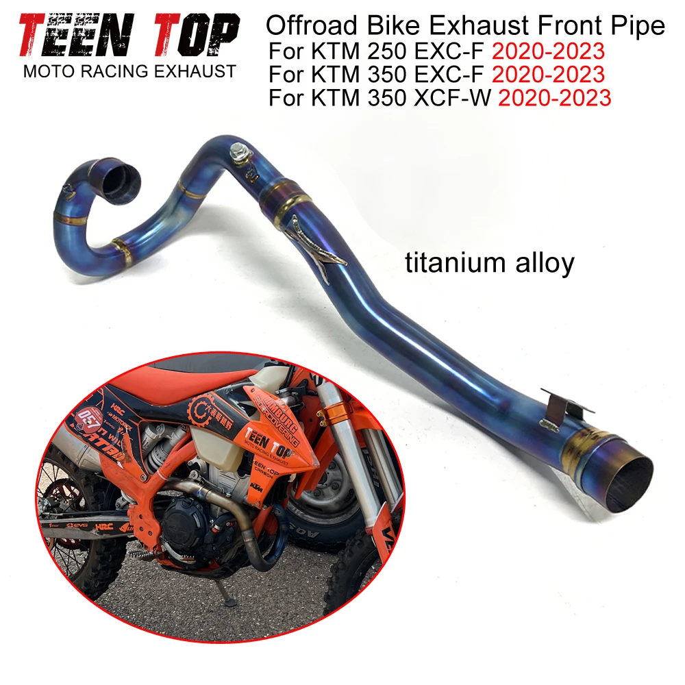 Titanium Alloy For KTM 250/350 EXC-F 350 XCF-W Exhaust Pipe 50.5mm Offroad Bike Exhaust Front Link Pipe 350exc-f 2020-2023 - view 3