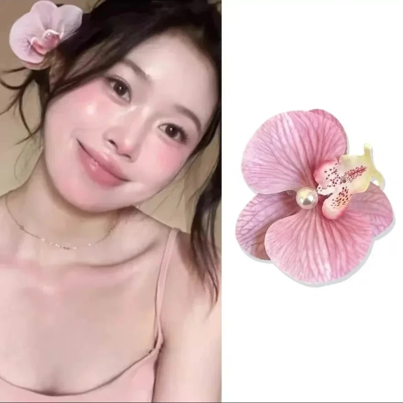 Jepit Rambut Kecil Anggrek Bohemian Aksesori Jepit Rambut Musim Panas