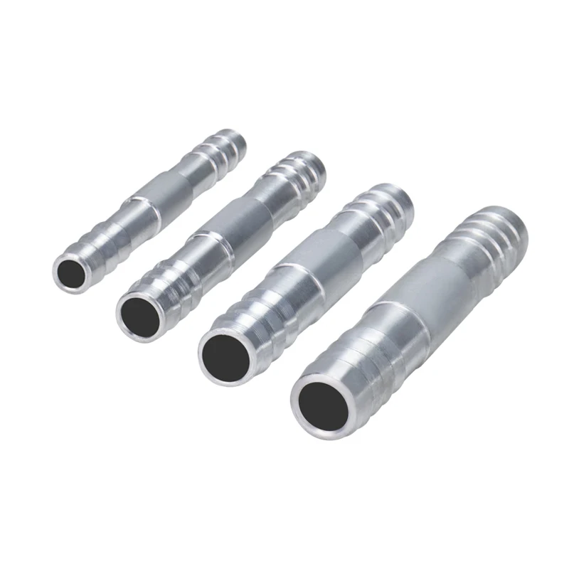 #6 #8 #10 #12 Straight Splice Push in Fitting With Gas Nozzle Aluminium AC Refrigerant Hose Barb Fitting 3/8 1/2 5/8 3/4