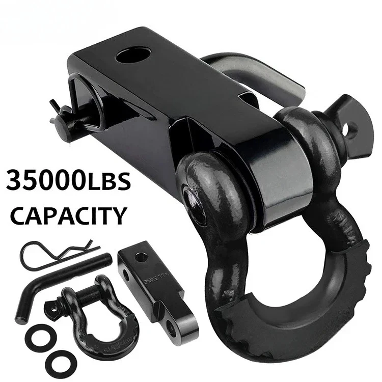 Square mouth trailer arm thickened carbon steel traction accessories 4.75 tons off-road vehicle, rear rescue hook accessories