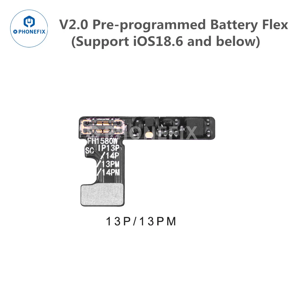 كابل إصلاح البطارية الخارجية PHONEFIX لهاتف iPhone 11-15PM لا يتطلب بطارية التمهيد ولا تغيير جهاز صحة البطارية 100%