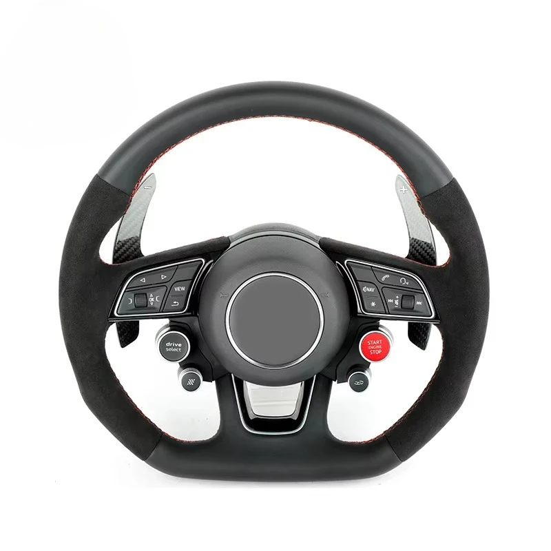 Car Modification for Audi A3 8P A4 B8 A5 B8 A6 C7 A7 Q3 S8 R8 Led Tt S3 Rs3 Real Carbon Fiber LED Steering Wheel