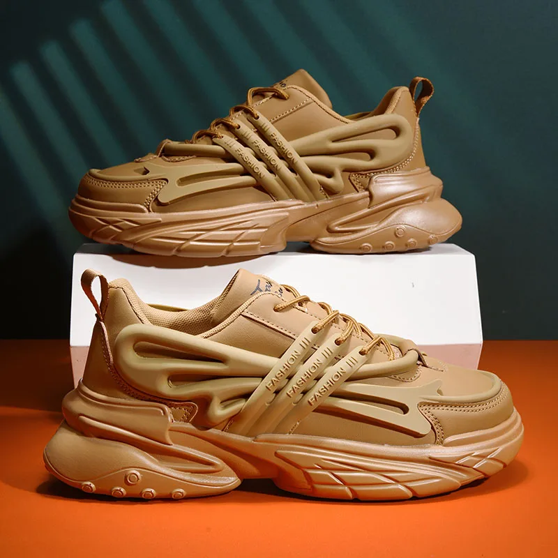 Men's Casual Sports Shoes, Fashionable Thick Soled Skateboarding Shoes, Trendy and Comfortable Men's Shoes Suitable for Outdoor