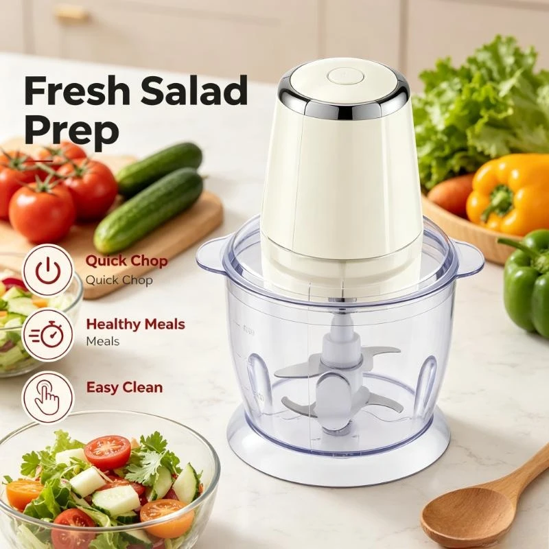 Wetech W6317 Tritacarne Elettrico 300W 750Ml 4 Lame in Acciaio Controllo a Pulsante Singolo per la Preparazione Quotidiana degli Ingredienti in Famigl