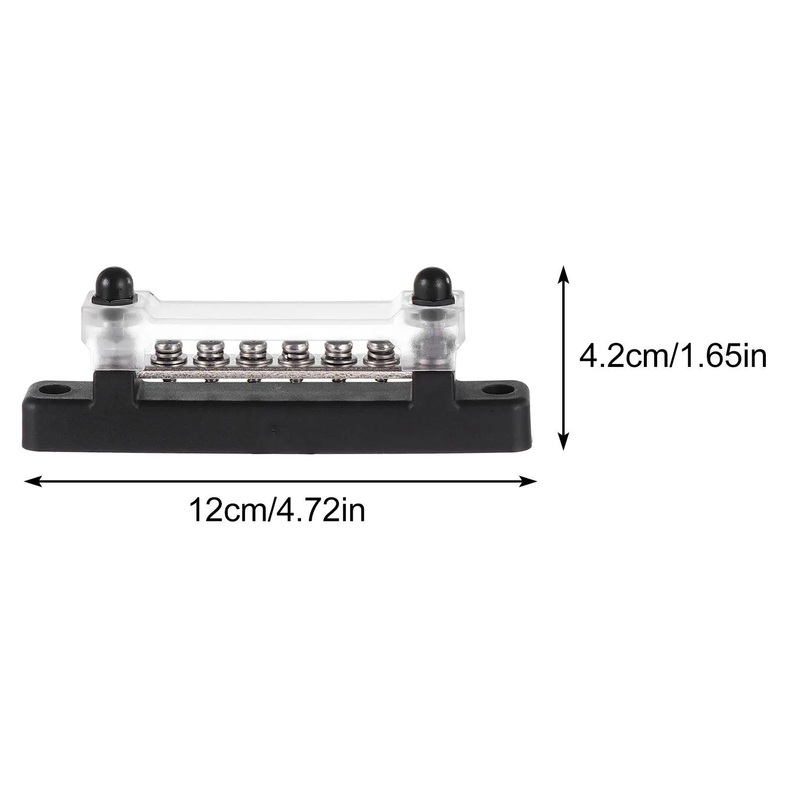 1Pcs Copper Bus Bar Block 6 Plastic Cover Terminals 150a Power Ground Distribution for Automotive Marine Motorcycle Atv view 5