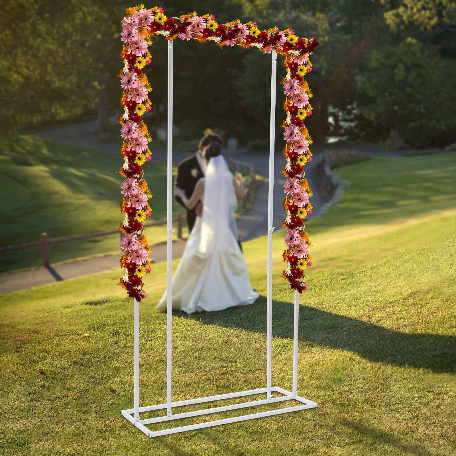 

Белая прочная металлическая подставка для свадебного фона (6,56x3,28 футов), воздушный шар/цветочный декор для свадеб, садовых мероприятий и приема