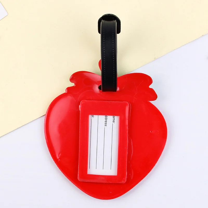

Милые силиконовые бирки для багажа в форме клубники, именные этикетки для чемоданов, держатели для адресных наклеек, аксессуары для путешествий