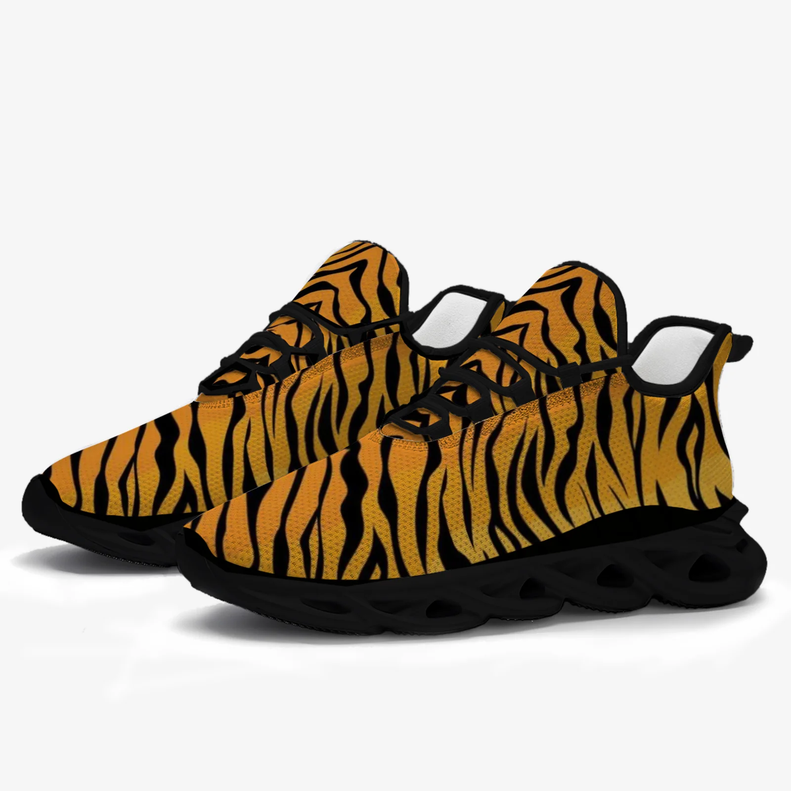 

Customizable tiger pattern men's and women's casual sports shoes, lightweight and breathable running shoes