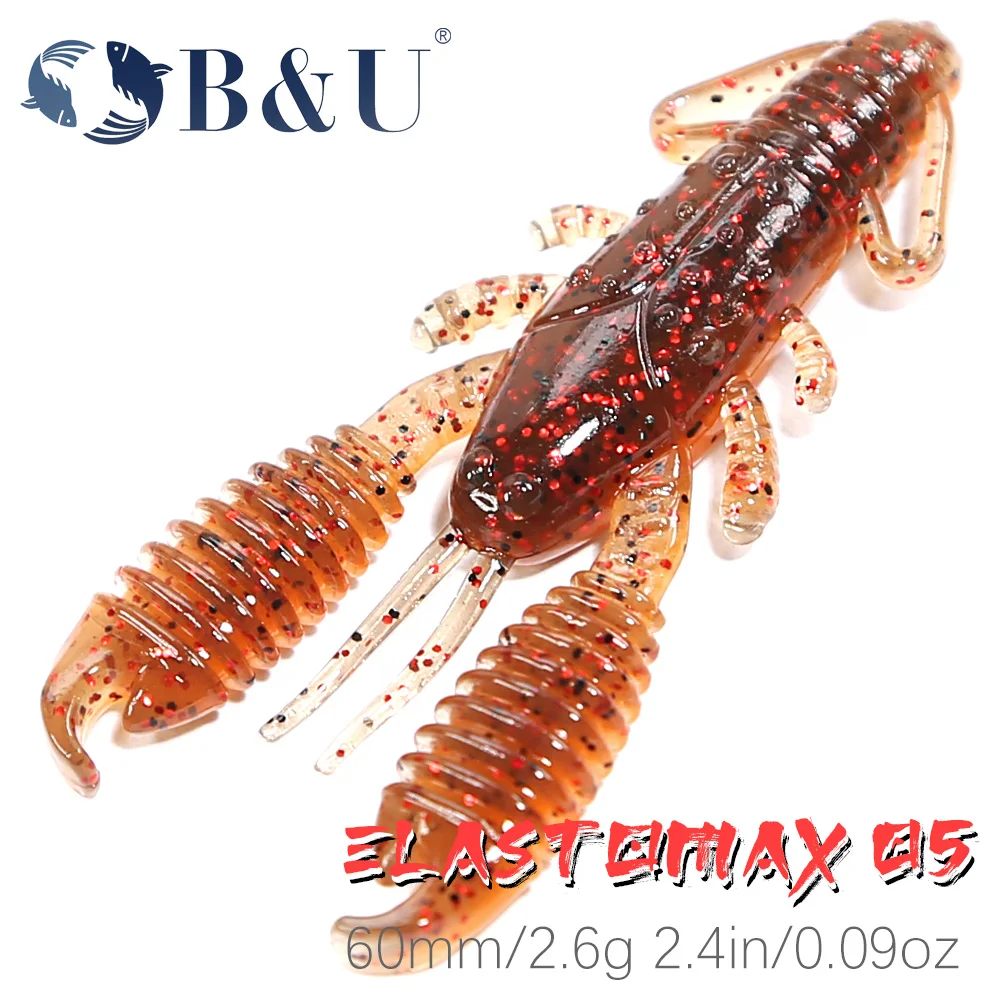 

B&U Shrimp Scent Craws Floating Soft Lure Crankbait Fishing Lure Jigging Wobbler Bass Perch Artificial Fishing Lures