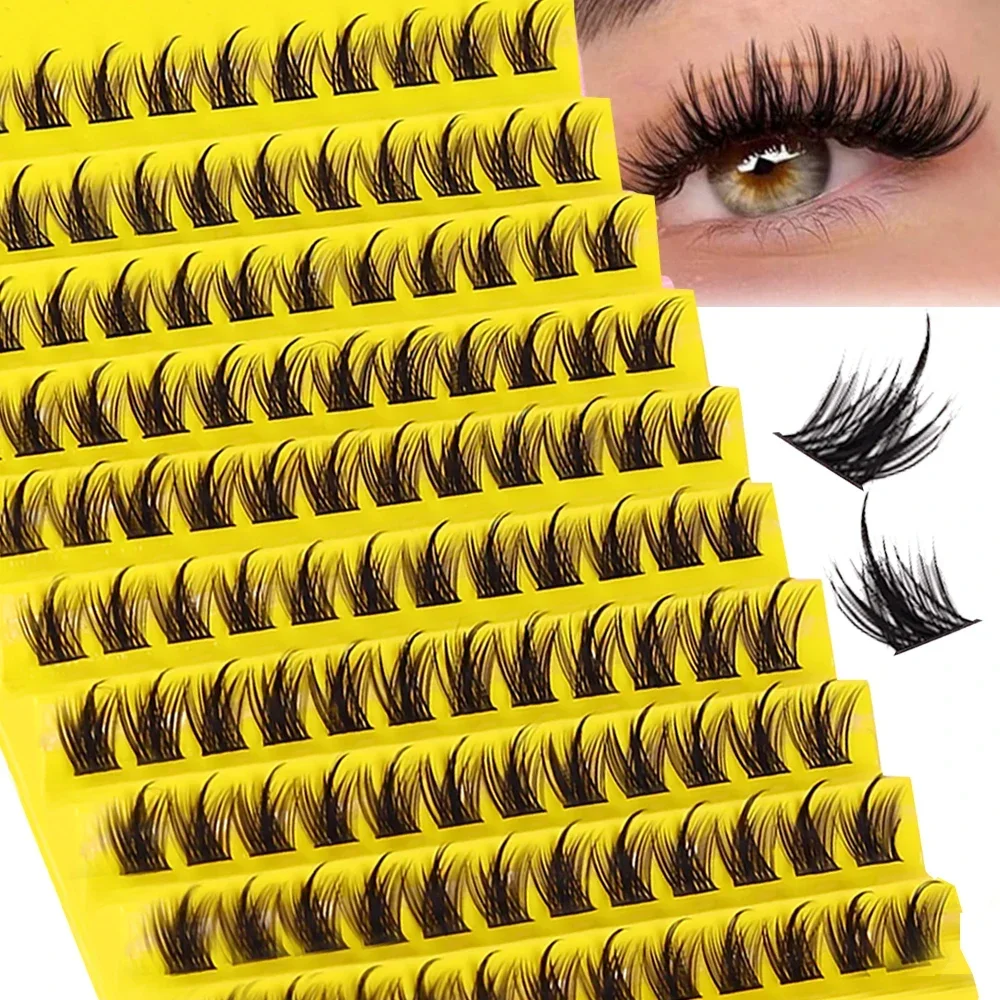 Falsche Wimpern DIY Wimpernverlängerungsset 120 Stück Cluster Falsche Wimpern Einzelwimpern Cluster DIY Wimpern