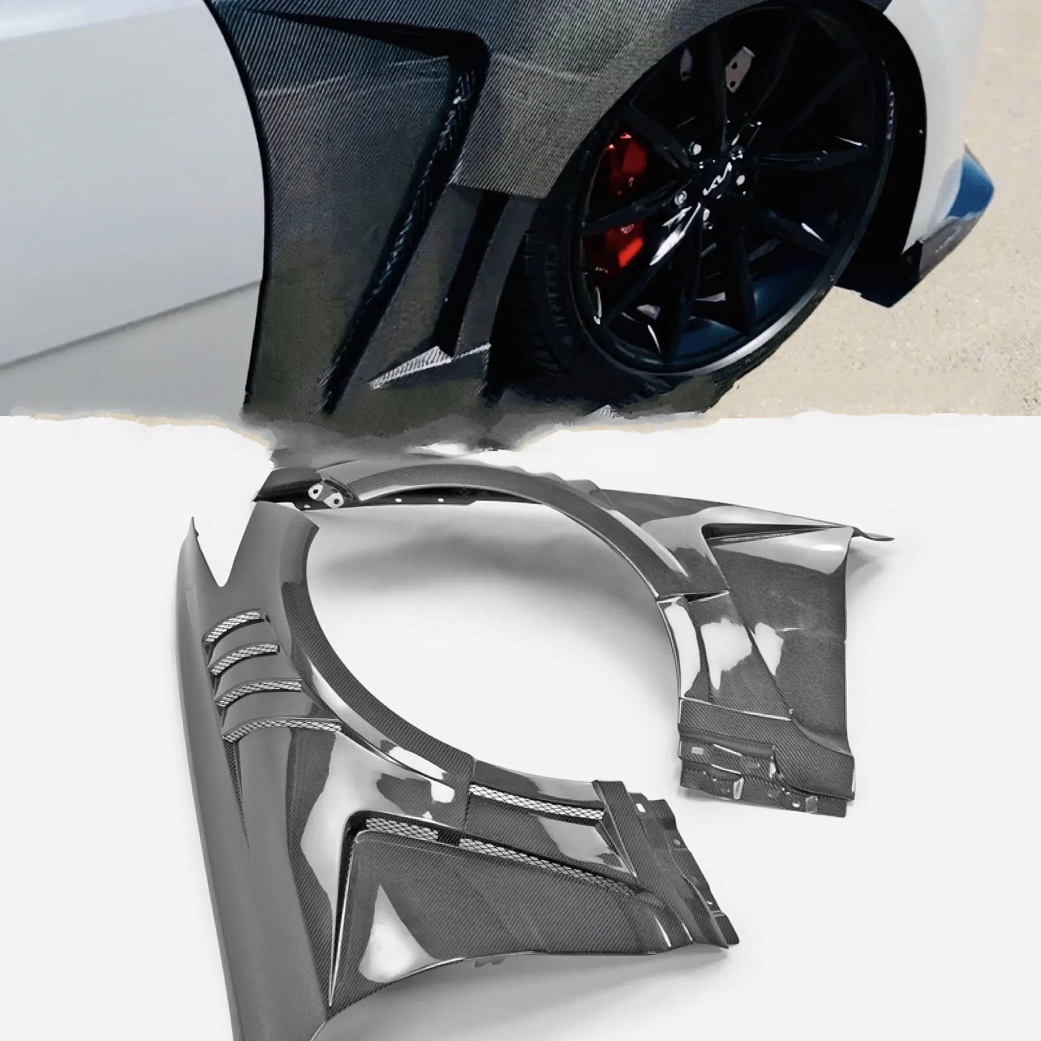 

Fits for Kia Stinger EPA Type 2 front vented fender Stinger Carbon Fender (with upper vent)