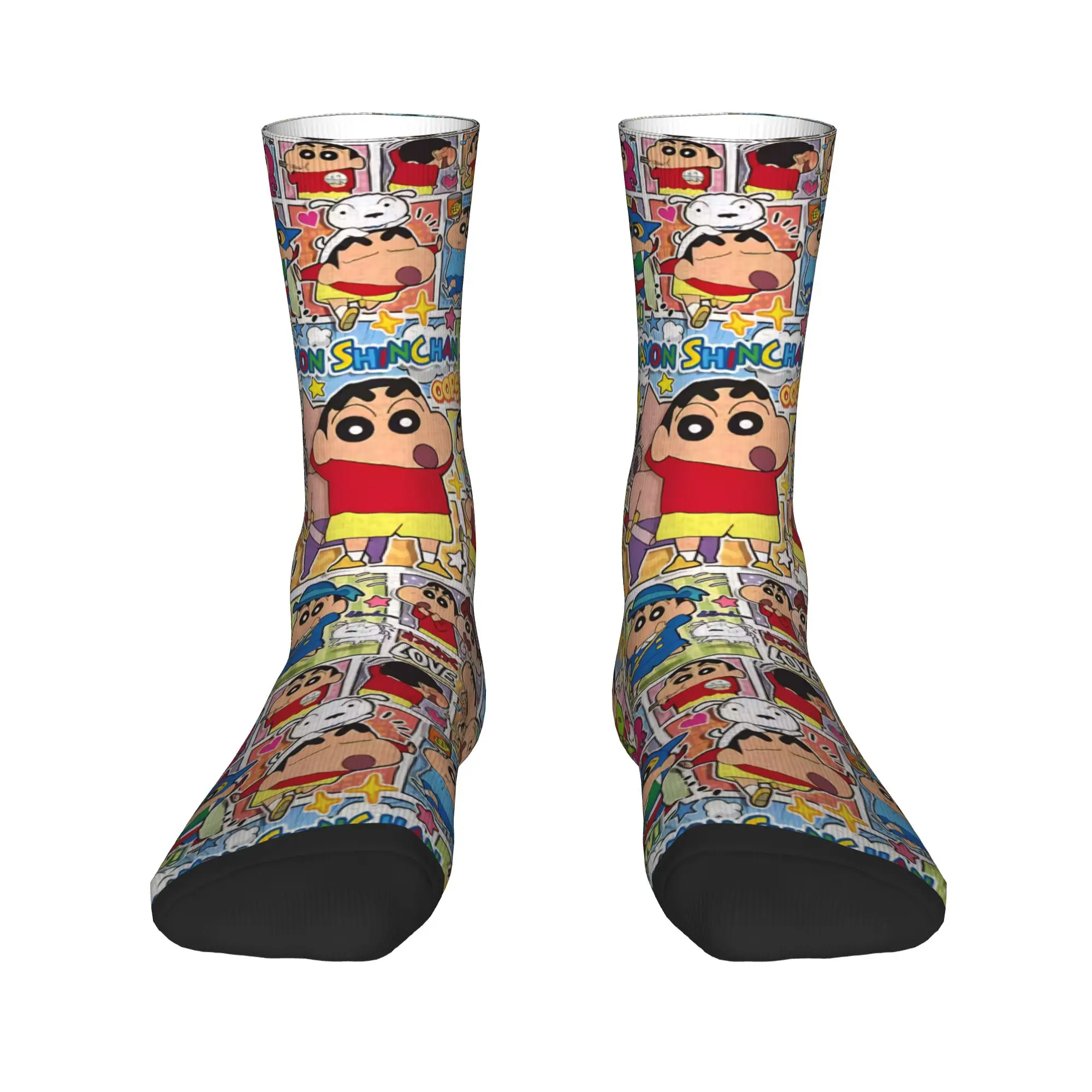 Crayon Shin-chan Socks  Anti Skid Stockings Unisex Men Comfortable Cycling Socks Autumn Casual Design Socks