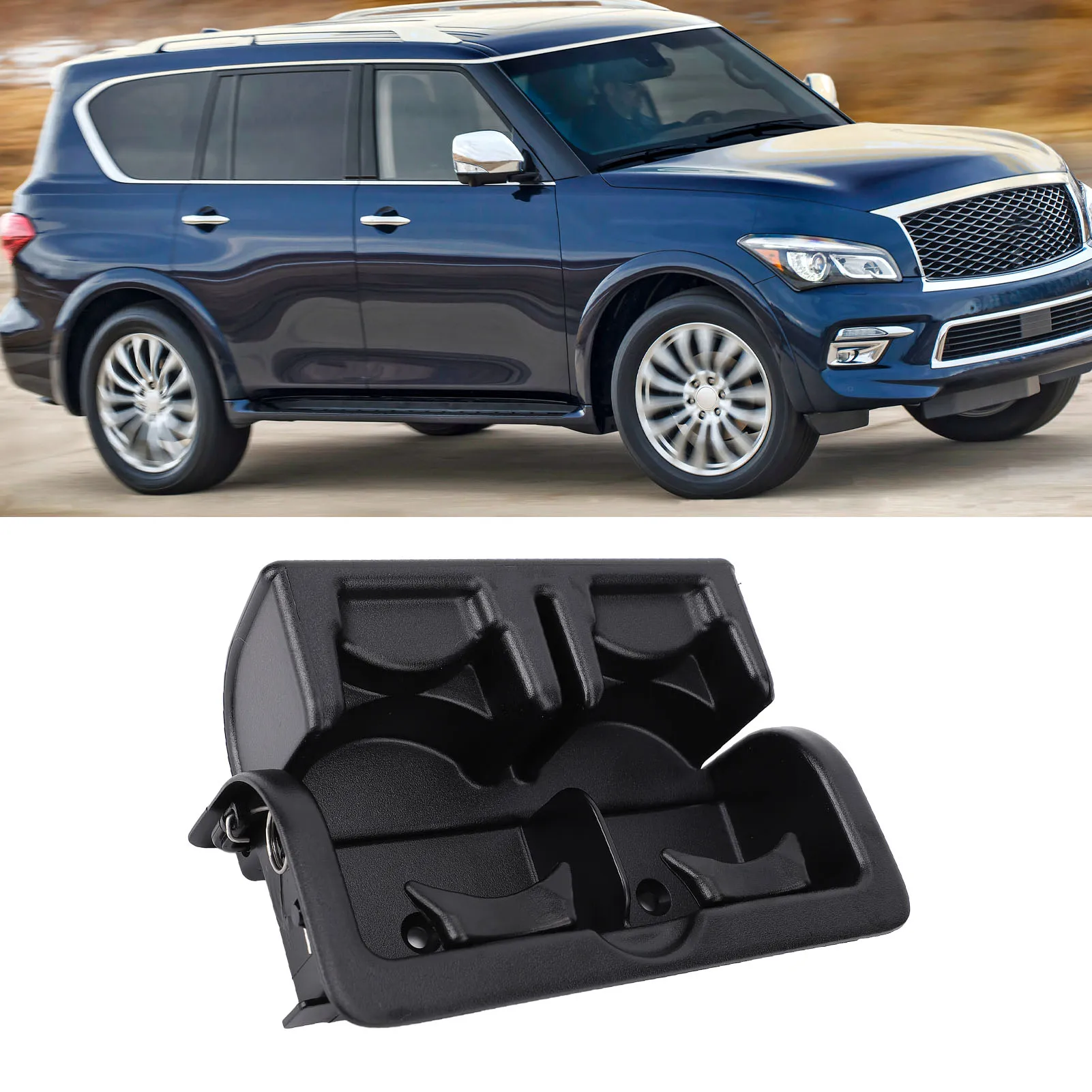 

Rear Seat Console Cup Holder Rear Seat Console Holder Holding Prevent Spill Easy Install 887411LK3D Replacement for QX56 QX80