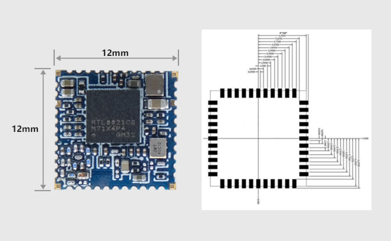 RTL8821CS Module 2.4G/5.8G dual-band ac data passthrough Wi-Fi Bluetooth