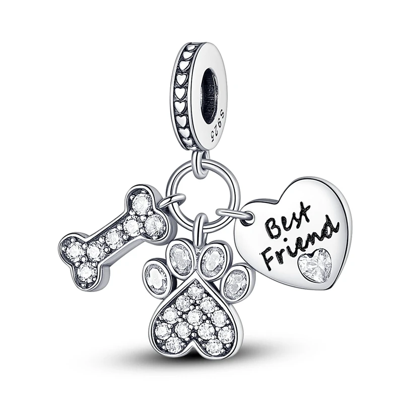 925 Sterling Zilver Bedels Kralen Hanger Levensboom Hond Olifant Liefde Hart Charm Fit Originele Armband DIY Vrouwen Sieraden Gift