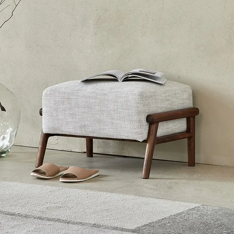 Solid wood small pedal, North American black walnut footstool, living room home porch shoe changing stool