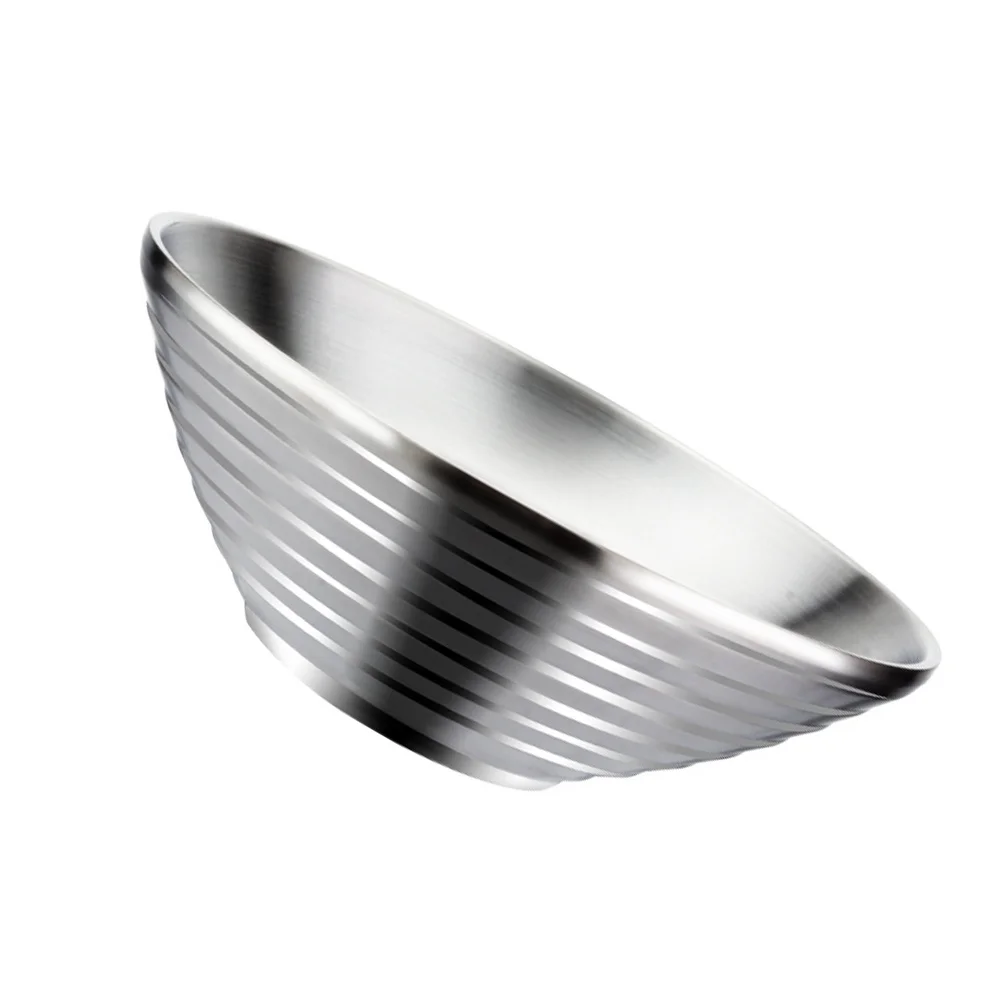 1 قطعة الفولاذ المقاوم للصدأ رامين المعكرونة الفورية طبقة مزدوجة العزل الحراري حساء الطعام وعاء تقديم أدوات المائدة المطبخ المنزل استخدام كبير