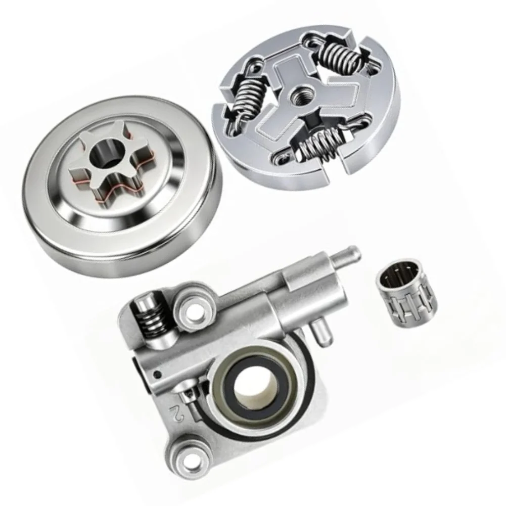 CS-370 CS-400 Clutch Drum Kit, Auto Oiler Pump & Sprocket Replacement Repair Set For Outdoor Cutting Equipment