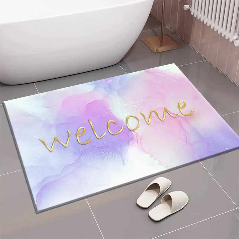 دياتوم الطين التجفيف السريع لينة الكلمة حصيرة الحمام الحمام باب الحمام امتصاص الماء عدم الانزلاق القدم حصيرة الحمام السجاد الصغير #3