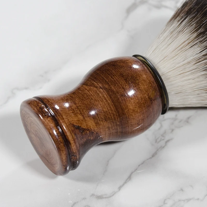 Brosse de rasage avec manche en bois pour hommes, rasoir de sécurité, appareil de livres pour barbe qualifiée ale, outil de salon professionnel, haute qualité