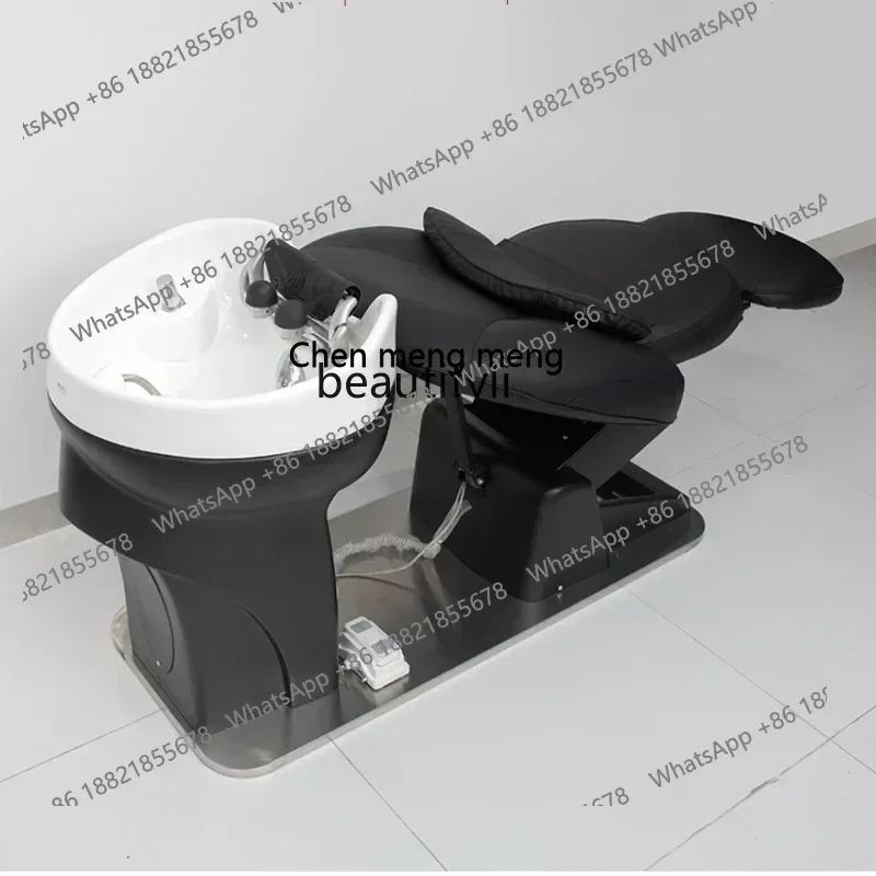 

cc182R Electric Lifting Shampoo Chair for Hair Salon Barber Shop Ceramic Basin Shampoo Chair Silicone Headrest