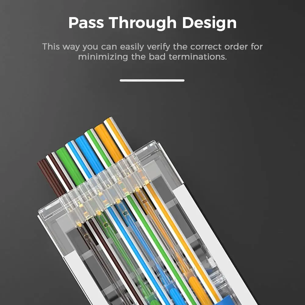 ZoeRax-Connecteur de passage RJ45 Cat6, fiches modulaires RJ45 blindées, trou de 100mm pour câble Harmonie/STP solide ou toronné, paquet de 1.1