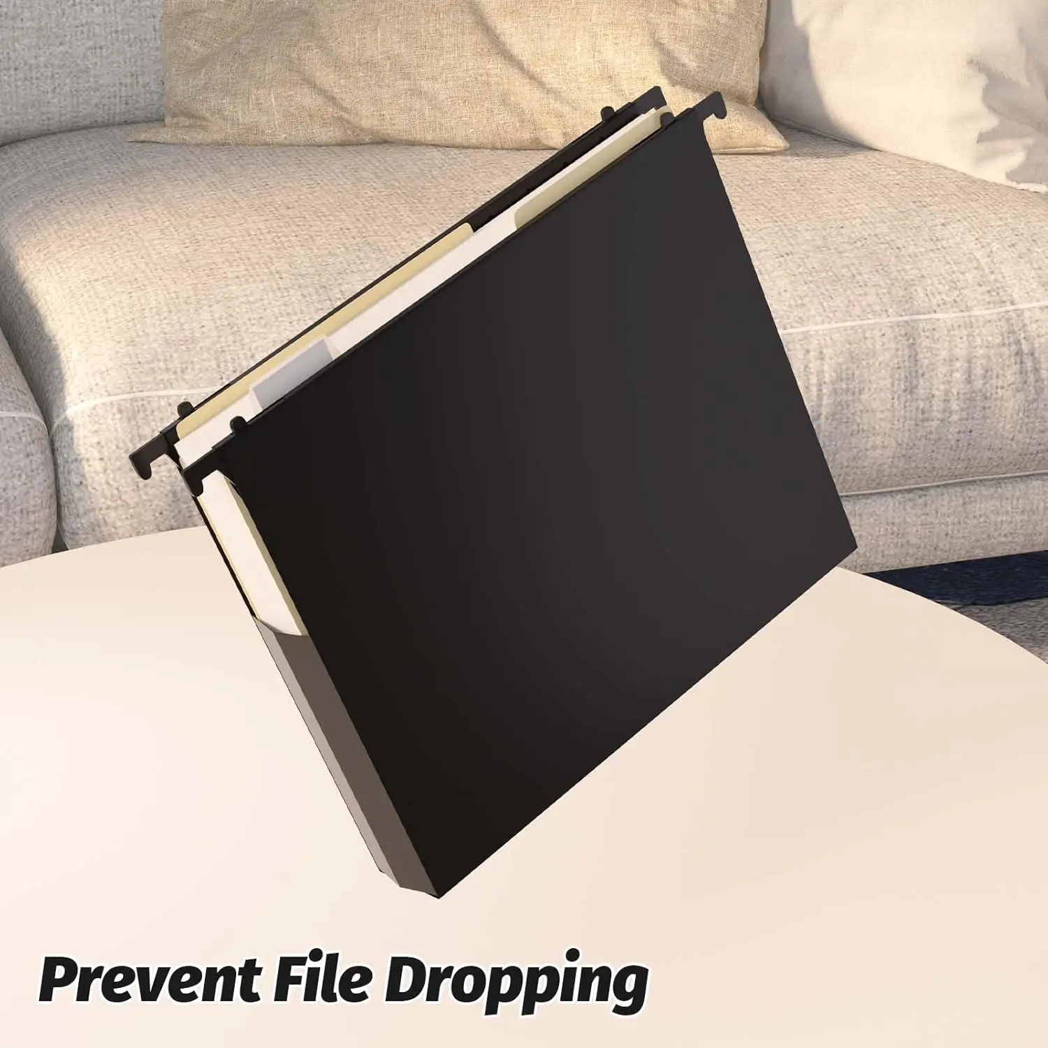Extra Capacity Plastic Hanging File Folders, Reinforced Expanding Hang Folder Letter Size, Accordian Pocket, Heavy Duty 2 Inch E