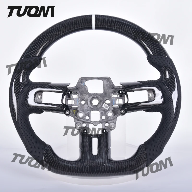 

Carbon Fiber Steering Wheel For Ford Mustang GT350 GT500 V6 Ecoboost Shelby GT Hydro-Dip Personalized Customized