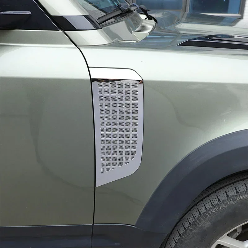 For Land Rover Defender 90 110 130 20-24 Stainless Steel Car Fender Plate Inlet Insect Nets Cover Trim Stickers Car Accessories