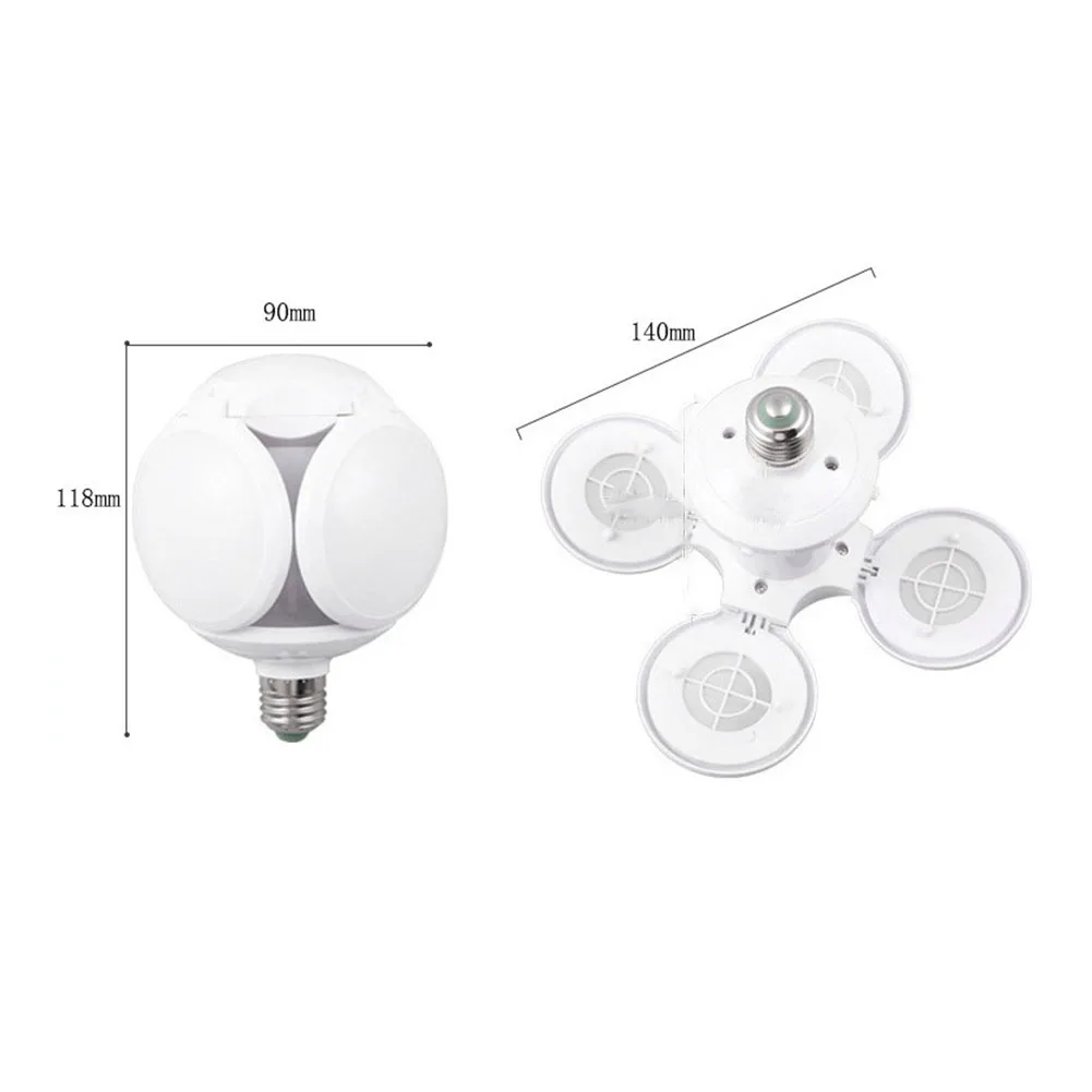 E27 LED Fan Blade Light Multifunction Transformable Ceiling Light High Brightness Foldable Workshop Light for Garage Basement