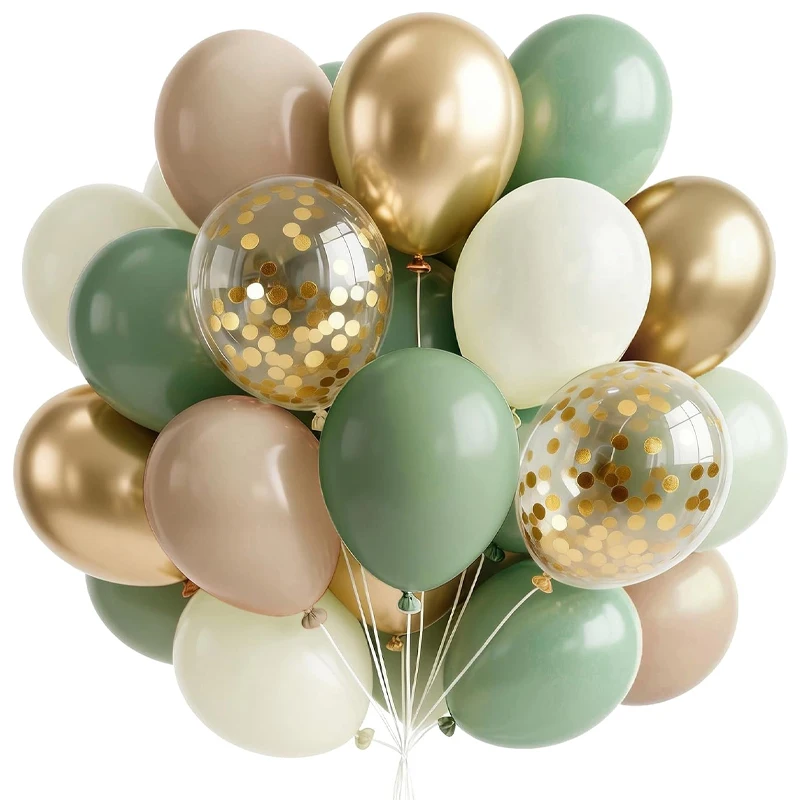 46pcs Retro Color Mixed Balloon Bouquet, Metal Gold With Golden Confetti Foil Balloons, Party Decoration Balloons