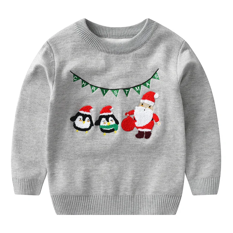 Baby Boy Girl Sweaters Kids Christmas Cartoon Knit Pullover Warm Sweaters Kids Clothes Autumn Winter Children Xmas Clothing