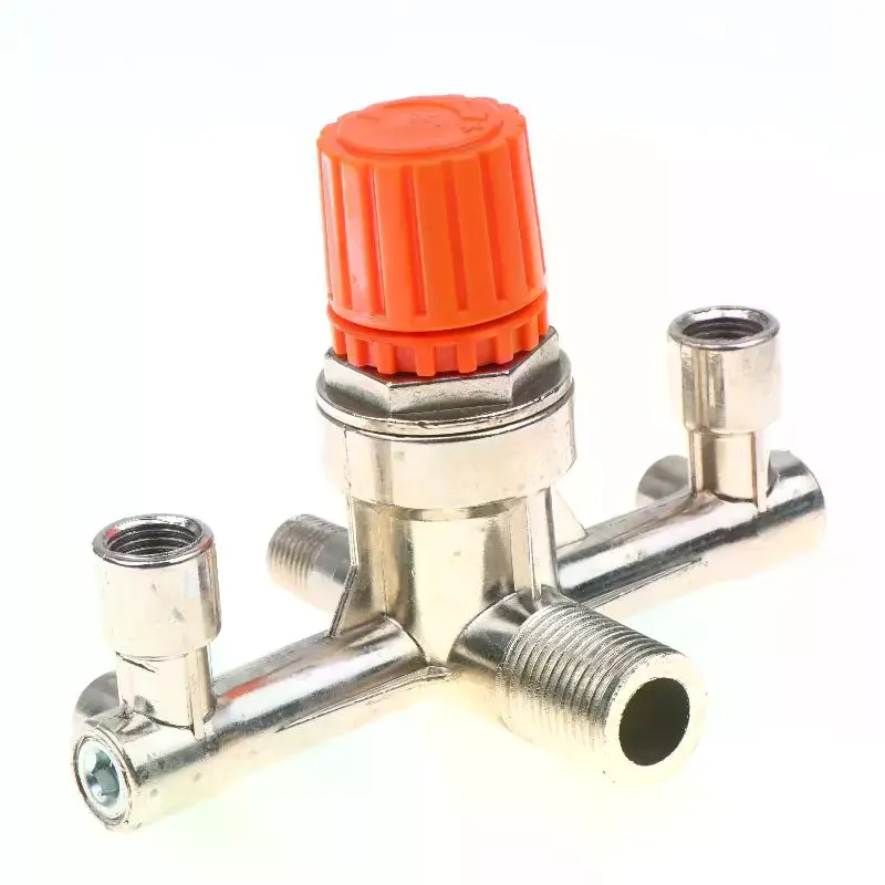 Regulator Valve Double Outlet Tube Air Compressor Switch Pressure Regulator Valve Fitting Part For Piston Air Compressor 1PC
