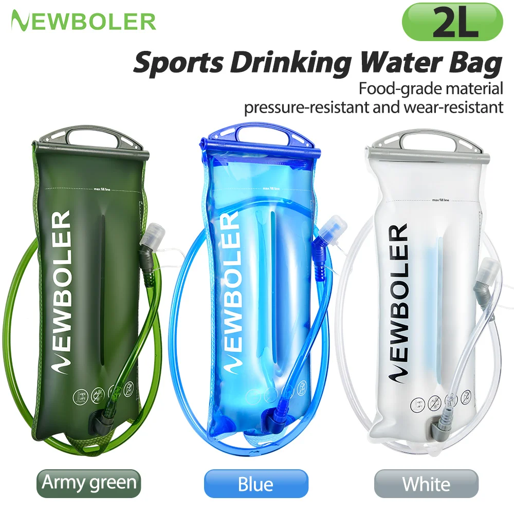 NEWBOLER 2L Sports Water Bladder Hydration Pack Storage Bag BPA Free Portable Food Grade Outdoor Drinking Camping Water Bag