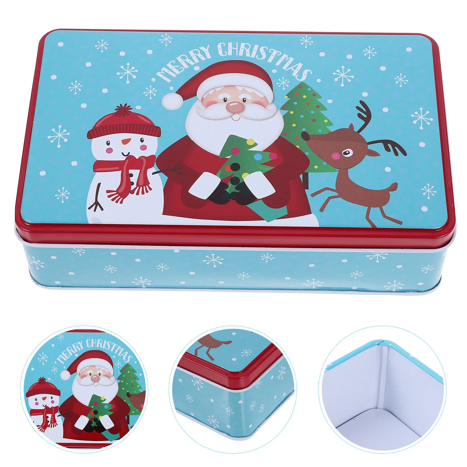 

1 Piece Tinplate Candy Box Christmas Gift Storage for Cookies Chocolates Biscuits Small Sweets Portable Holiday Present