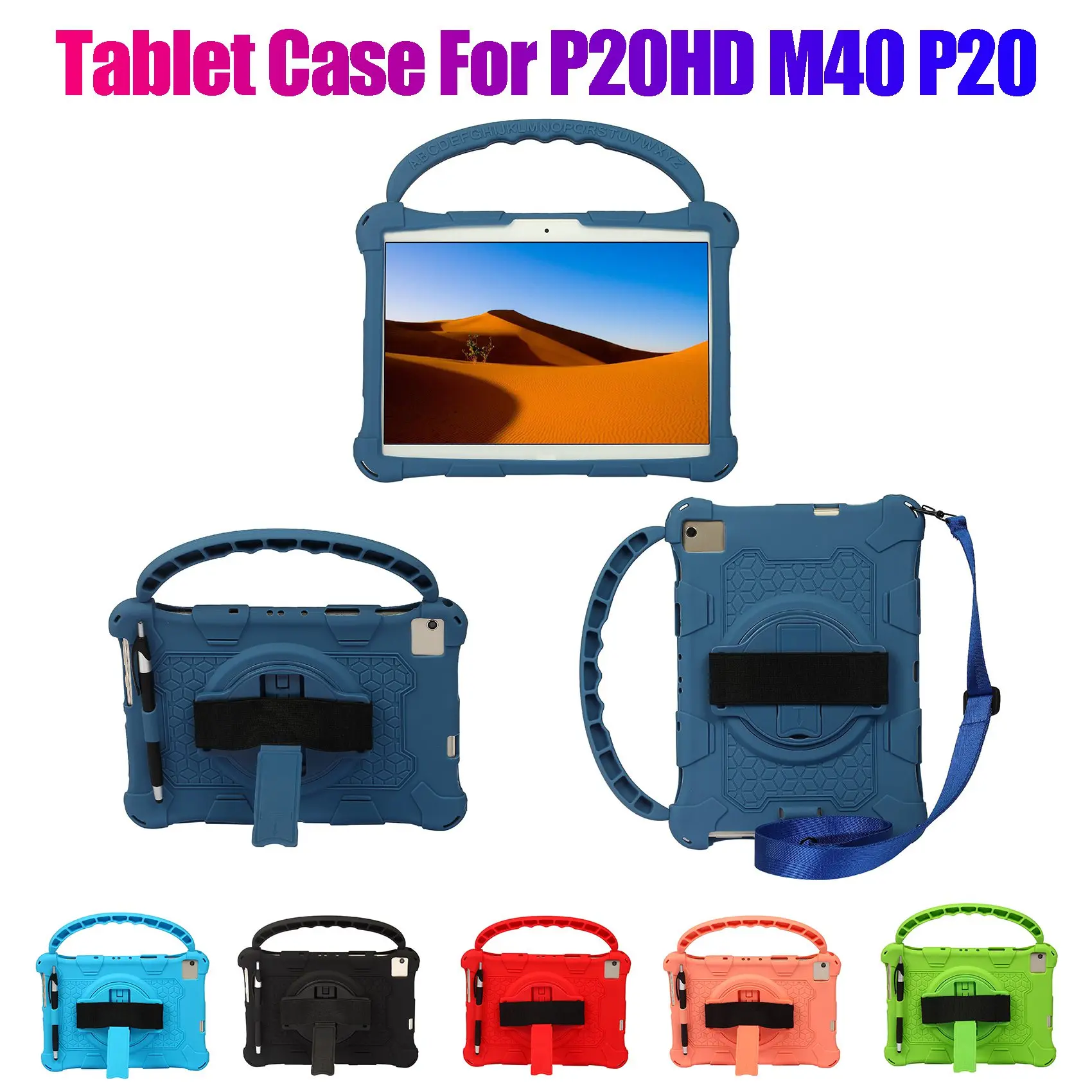 Tablet Case for Teclast P20HD M40 P20 10.1 Inch Tablet Silicone Case Tablet Stand with Handle and Strap(Red)