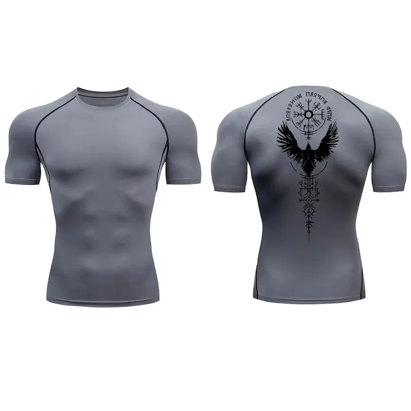 Compression Shirts for Men Short Sleeve Gym Workout Fitness Undershirts Quick Dry Athletic T-Shirt Top 850