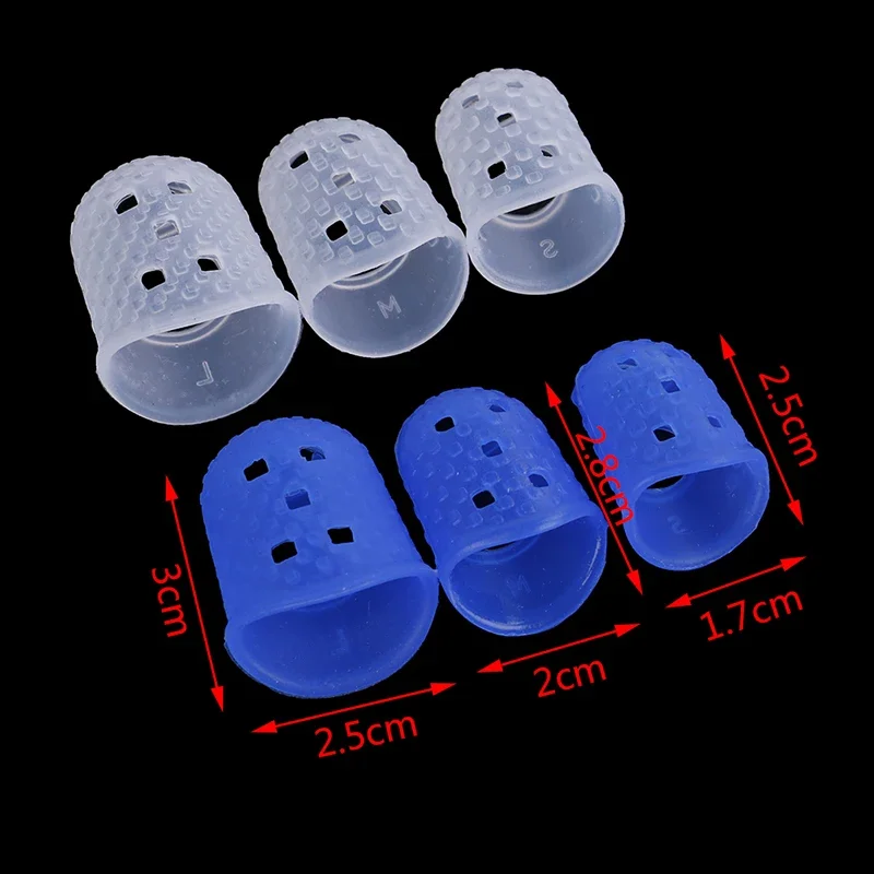 Hot 4Pcs/Set Wjite Silicone Finger Guards Guitar Fingertip Protectors for Ukulele Guitar S M L Transparent Color Guitar Picks